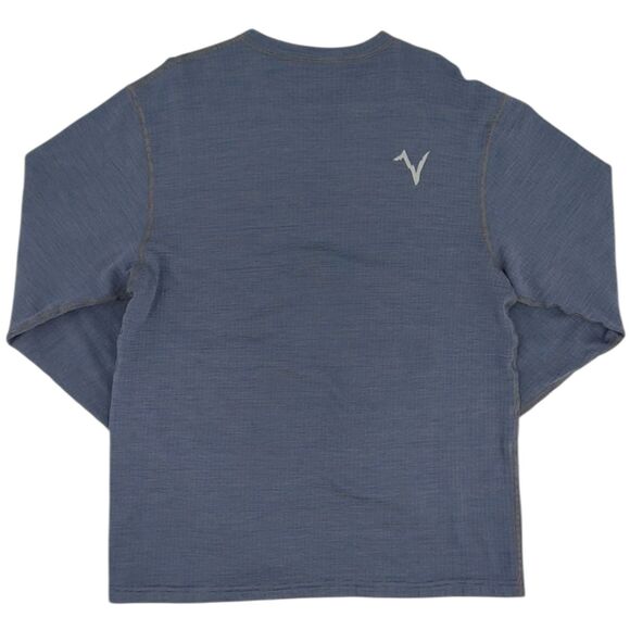 Voormi Men's Wool Blend Grid Fleece Camp Sweatshirt Blue Medium - Picture 2 of 10